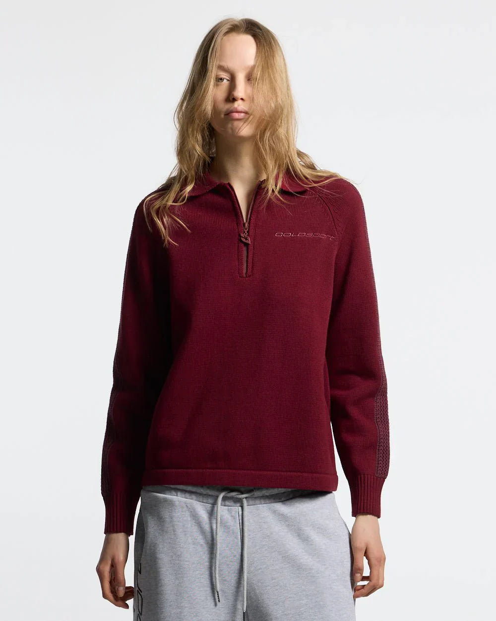 COLD CULTURE HIGHWAY QUARTER ZIP KNIT BURGUNDY