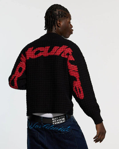 COLD CULTURE CRUNCHY WAFFLE KNIT BLACK