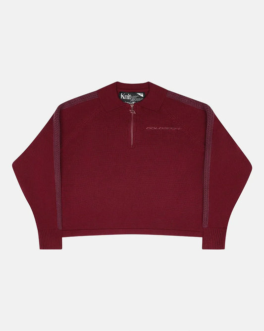 COLD CULTURE HIGHWAY QUARTER ZIP KNIT BURGUNDY