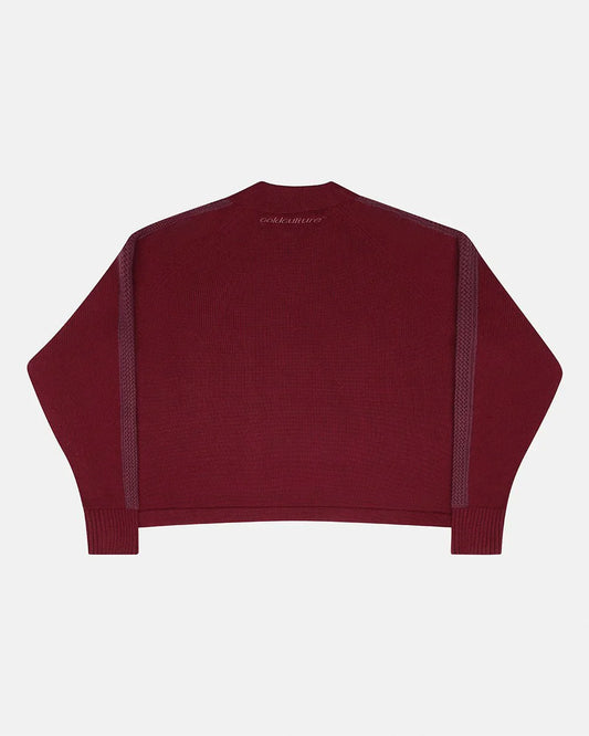 COLD CULTURE HIGHWAY QUARTER ZIP KNIT BURGUNDY