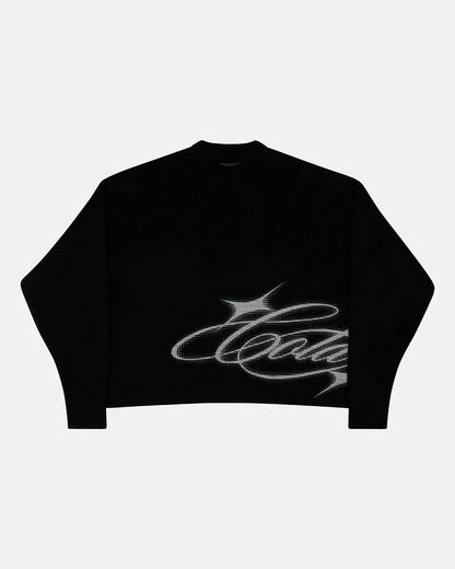 COLD CULTURE SPARKLY SCRIPT KNIT BLACK