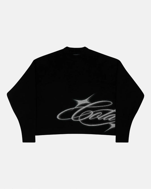 COLD CULTURE SPARKLY SCRIPT KNIT BLACK