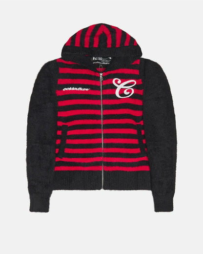 COLD CULTURE STRIPE ZIP KNIT