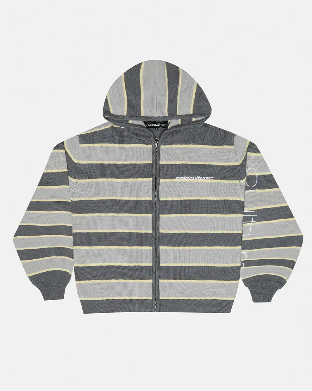 COLD CULTURE TRIPPY STOP ZIP KNIT GREY